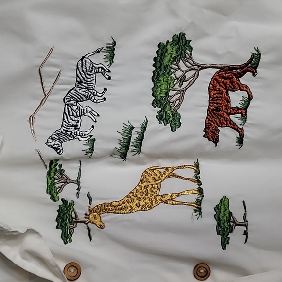 Vintage Alfred Dunner Long Sleeve Button Embroidered Animals Shirt Sz 16 - Picture 8 of 9